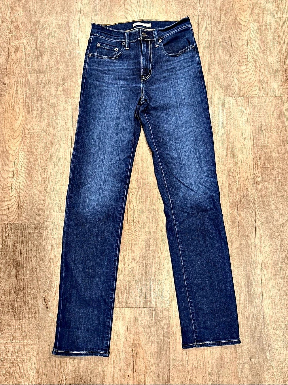 Levi's 721 High Rise Straight Jeans Blue Waist 27